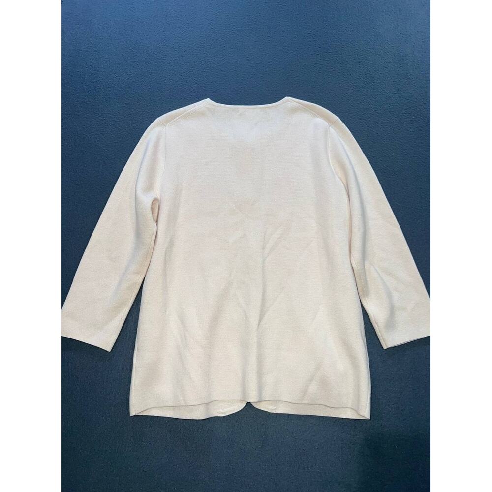 J. Crew Giselle Long Cardigan in Ivory Knitted Cotton Sz Medium A010793 - Picture 9 of 9